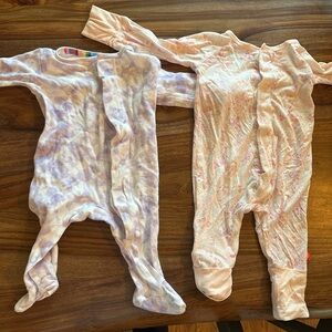 Magnetic Me Pink and Purple Footies Soft One Pieces